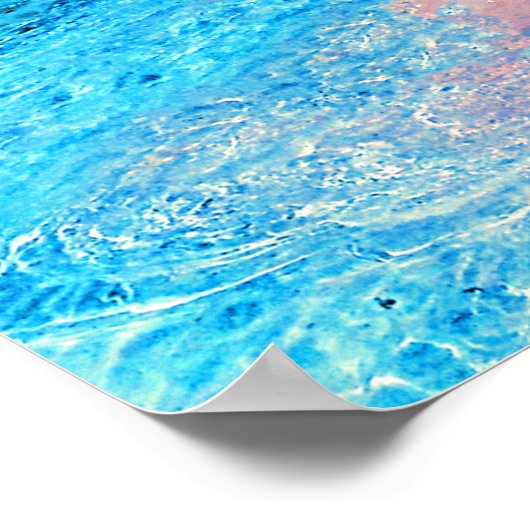 Tropisch eiland met palmbomen en zandstrand poster (Hoek)