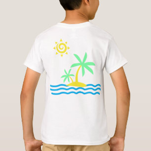 Tropisch eiland met palmbomen en zon t-shirt