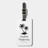 Tropisch Eiland met Palmboom Reizen Bagagelabel (Voorkant verticaal)