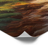 Tropisch eiland met sluimerende vulkaan poster (Hoek)