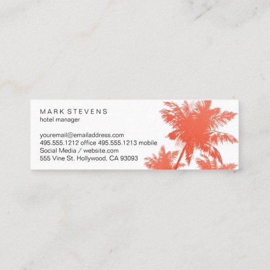 Tropisch eiland mini visitekaartje (Achterkant)