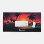 Tropisch eiland Neon Sunset Bureaumat (Keyboard & Muis)