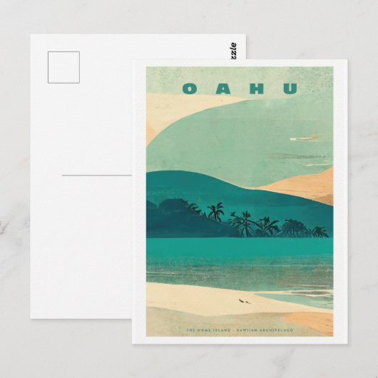 Tropisch eiland Oahu Briefkaart (Voorkant / Achterkant)