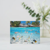 Tropisch eiland onder en boven water briefkaart (Staand voorkant)