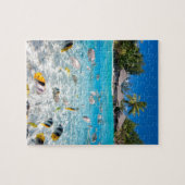 Tropisch eiland onder en boven water legpuzzel (Horizontaal)