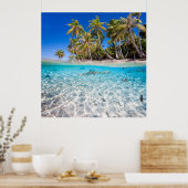 Tropisch eiland onder en boven water poster (Keuken)