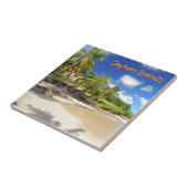 Tropisch eiland op de Kaaimaneilanden Tegeltje (Zijkant)