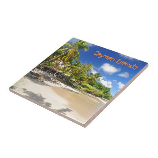 Tropisch eiland op de Kaaimaneilanden Tegeltje (Zijkant)