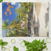 Tropisch eiland op de Kaaimaneilanden Theedoek (Gevouwen)