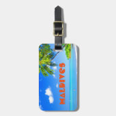 Tropisch eiland op de Malediven Bagagelabel (Voorkant verticaal)