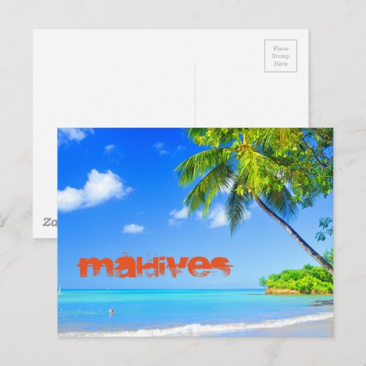 Tropisch eiland op de Malediven Briefkaart (Voorkant / Achterkant)