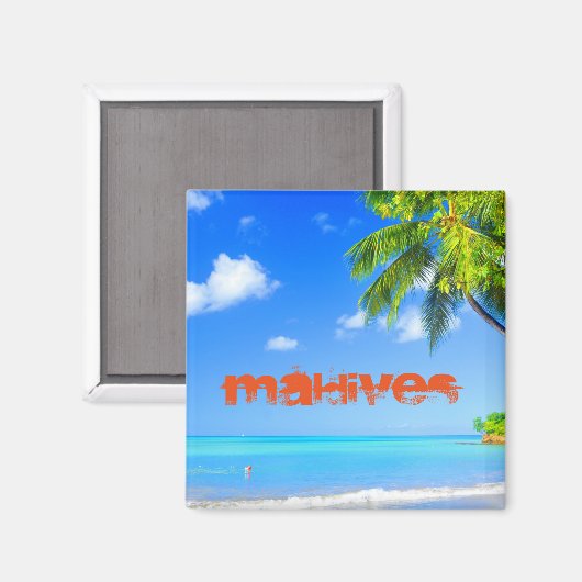 Tropisch eiland op de Malediven Magneet (Voorkant / Achterkant)