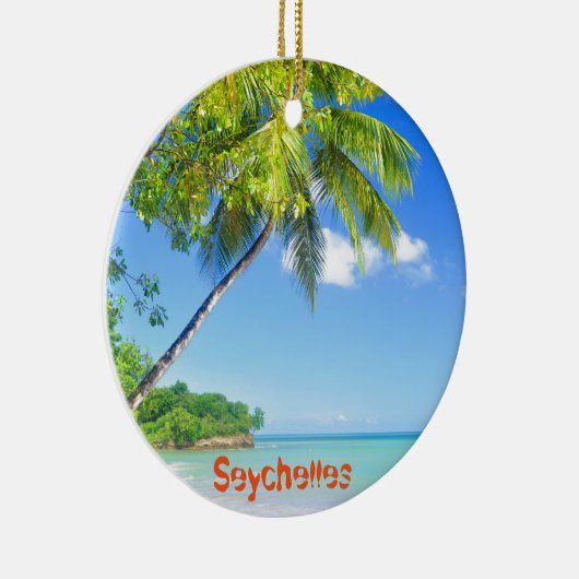 Tropisch eiland op de Seychellen Keramisch Ornament (Rechts)