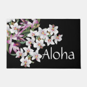 Tropisch eiland Orchid Flowers Floral Aloha Deurmat (Voorkant)