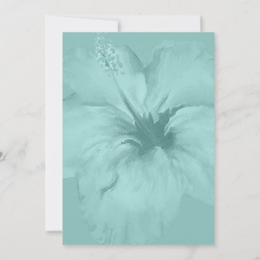 Tropisch eiland Palm Hibiscus Wedding Kaart (Achterkant)