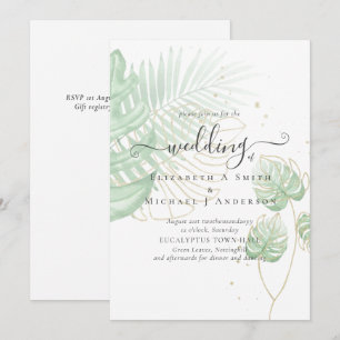 Tropisch eiland Palm Leaves Beach Wedding