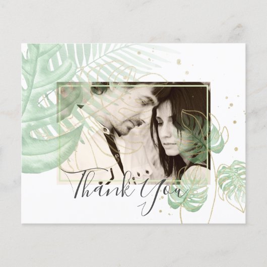 Tropisch eiland Palm Leaves Beach Wedding Flyer (Voorkant)