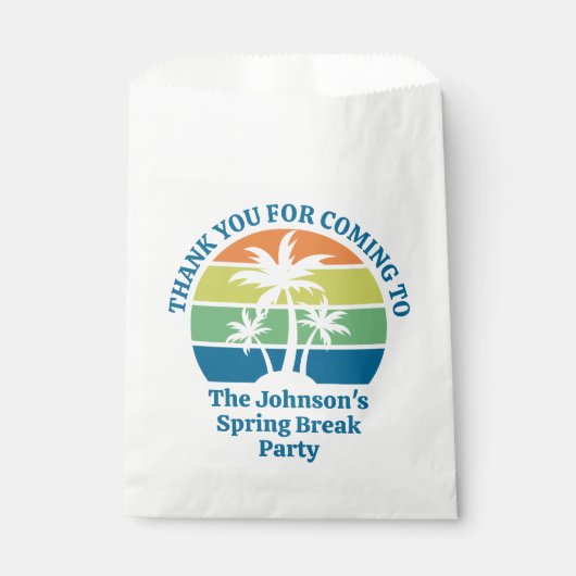Tropisch Eiland Palm Trees Party Bedankzakje (Voorkant)