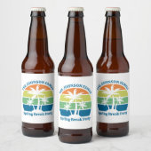 Tropisch Eiland Palm Trees Party Bier Etiket (Flessen)