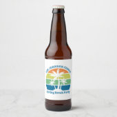 Tropisch Eiland Palm Trees Party Bier Etiket (Voorkant)