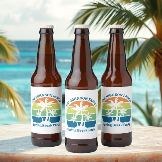 Tropisch Eiland Palm Trees Party Bier Etiket