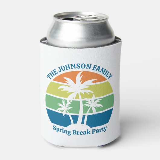 Tropisch Eiland Palm Trees Party Blikjeskoeler (Blikje Voorkant)