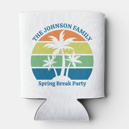 Tropisch Eiland Palm Trees Party Blikjeskoeler (Achterkant)