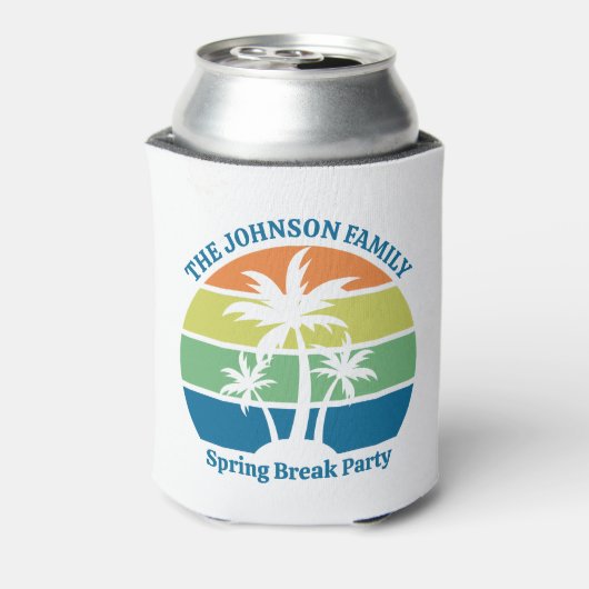 Tropisch Eiland Palm Trees Party Blikjeskoeler (Blikje Achterkant)