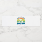 Tropisch Eiland Palm Trees Party Waterfles Etiket (Enkel label)