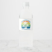 Tropisch Eiland Palm Trees Party Waterfles Etiket (Voorkant)