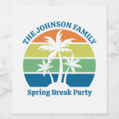 Tropisch Eiland Palm Trees Party Wijn Etiket (Enkel label)