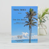Tropisch eiland, palmbomen, blauwe Zeeen, Bridal Kaart (Staand voorkant)