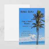 Tropisch eiland, palmbomen, blauwe Zeeen, RSVP Bedankkaart (Voorkant / Achterkant)