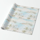 Tropisch Eiland Palmbomen Strand Cadeaupapier (Uitgerold)