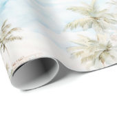 Tropisch Eiland Palmbomen Strand Cadeaupapier (Rol Hoek)