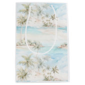 Tropisch Eiland Palmbomen Strand Medium Cadeauzakje (Voorkant)