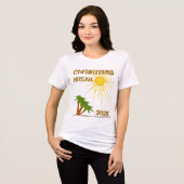 Tropisch Eiland Palmboom Lentevakantie Tri-Blend Shirt (Voorkant volledig)