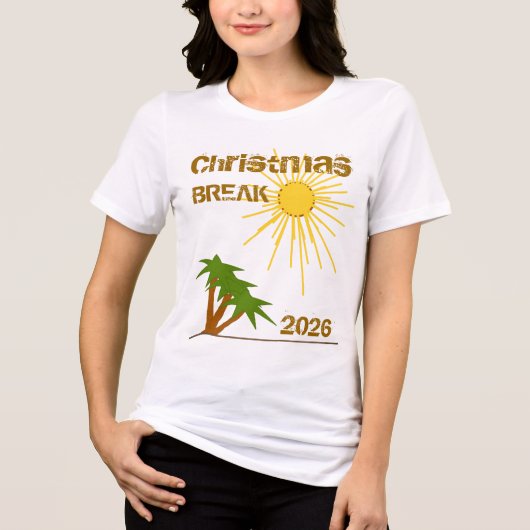 Tropisch Eiland Palmboom Lentevakantie Tri-Blend Shirt (Voorkant)