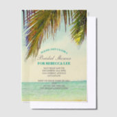 Tropisch eiland palmboom strand bruids douche vellum uitnodigingen (Offset)