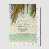 Tropisch eiland palmboom strand bruidsuitnodiging vellum uitnodigingen (Offset (Uitnodiging))