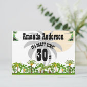 Tropisch eiland Palmboom Zonsondergang Bedankkaart (Staand voorkant)