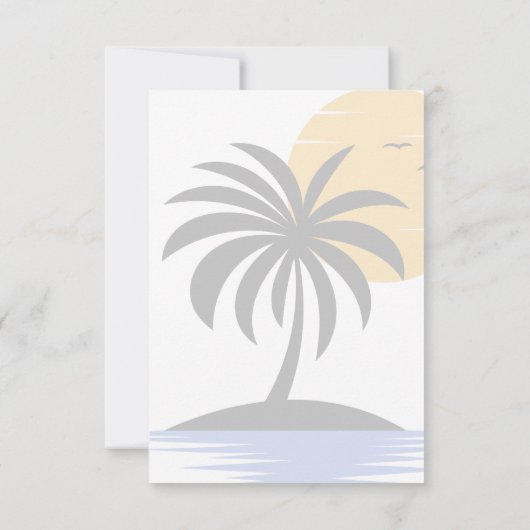 Tropisch eiland Palmboom Zonsondergang Bedankkaart (Achterkant)