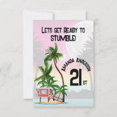 Tropisch eiland Palmboom Zonsondergang Bedankkaart (Voorkant)