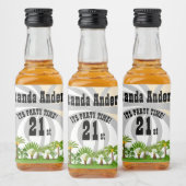 Tropisch eiland Palmboom Zonsondergang Likeurfles Etiket (Flessen)