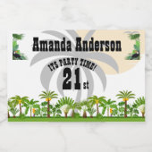 Tropisch eiland Palmboom Zonsondergang Likeurfles Etiket (Enkel label)