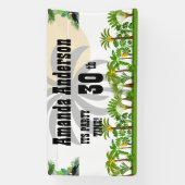 Tropisch eiland Palmboom Zonsondergang Spandoek (Verticaal)