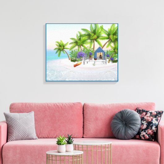 TROPISCH EILAND PARADIJS CANVAS ART (Insitu (Woonkamer))