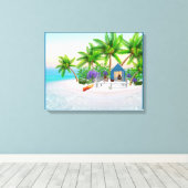 TROPISCH EILAND PARADIJS CANVAS ART (Insitu (Houten vloer))