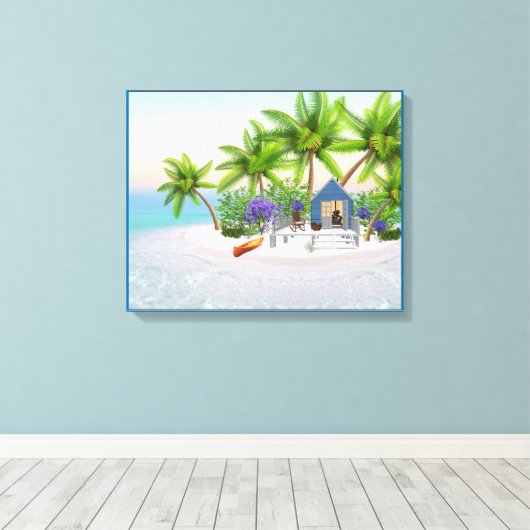 TROPISCH EILAND PARADIJS CANVAS ART (Insitu (Houten vloer))