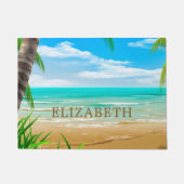 Tropisch eiland Paradise Beach gepersonaliseerd Deurmat (Voorkant)